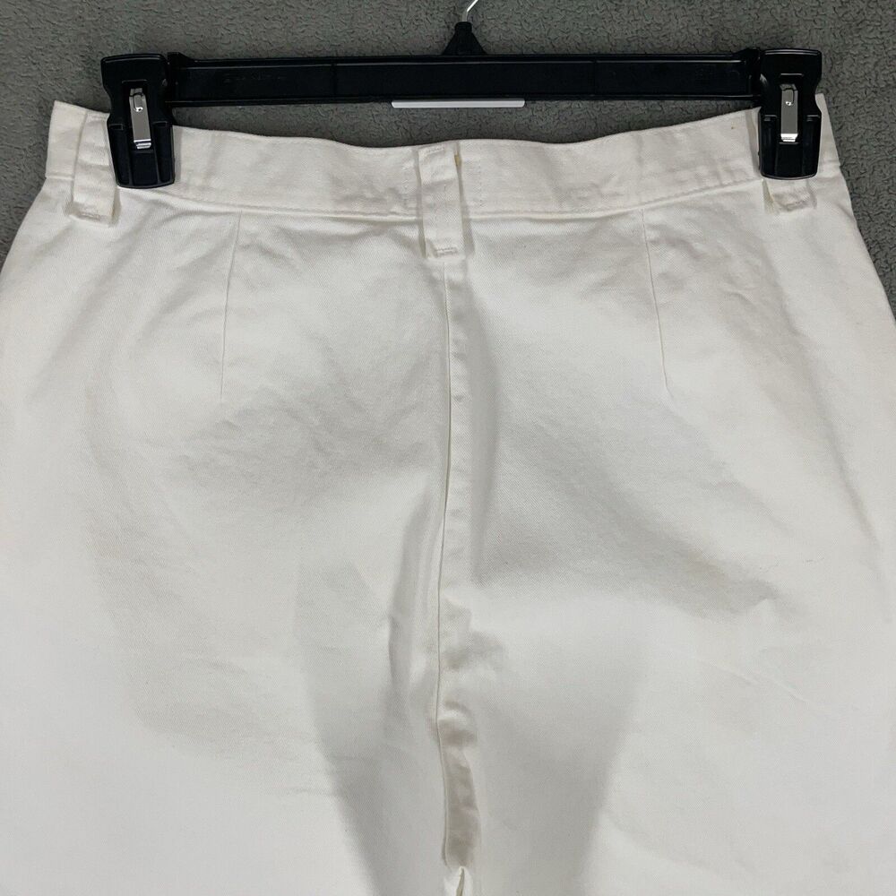 Riders Casuals White Denim Bermuda Shorts High Waist Cuffed Women's 10M Cotton - Picture 9 of 13